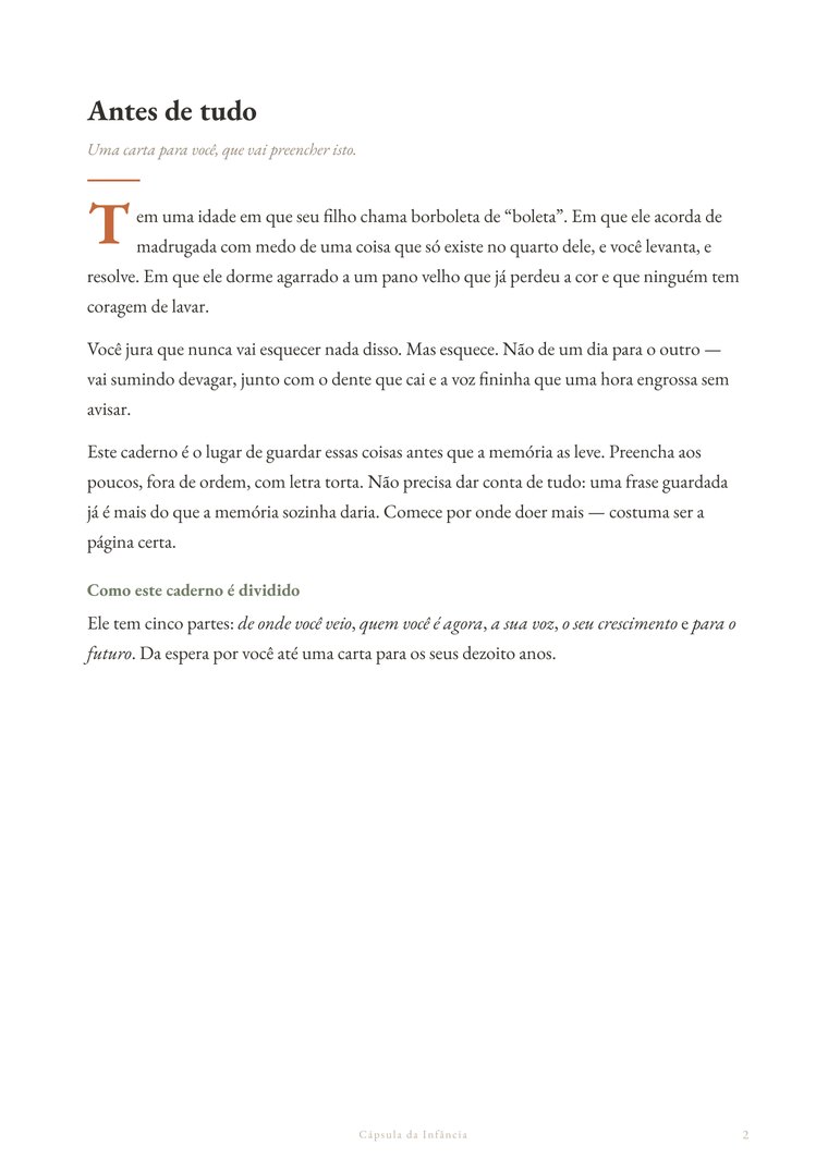 A carta de abertura