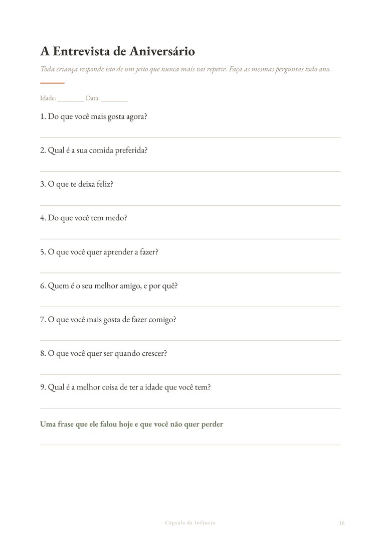 A entrevista de aniversário